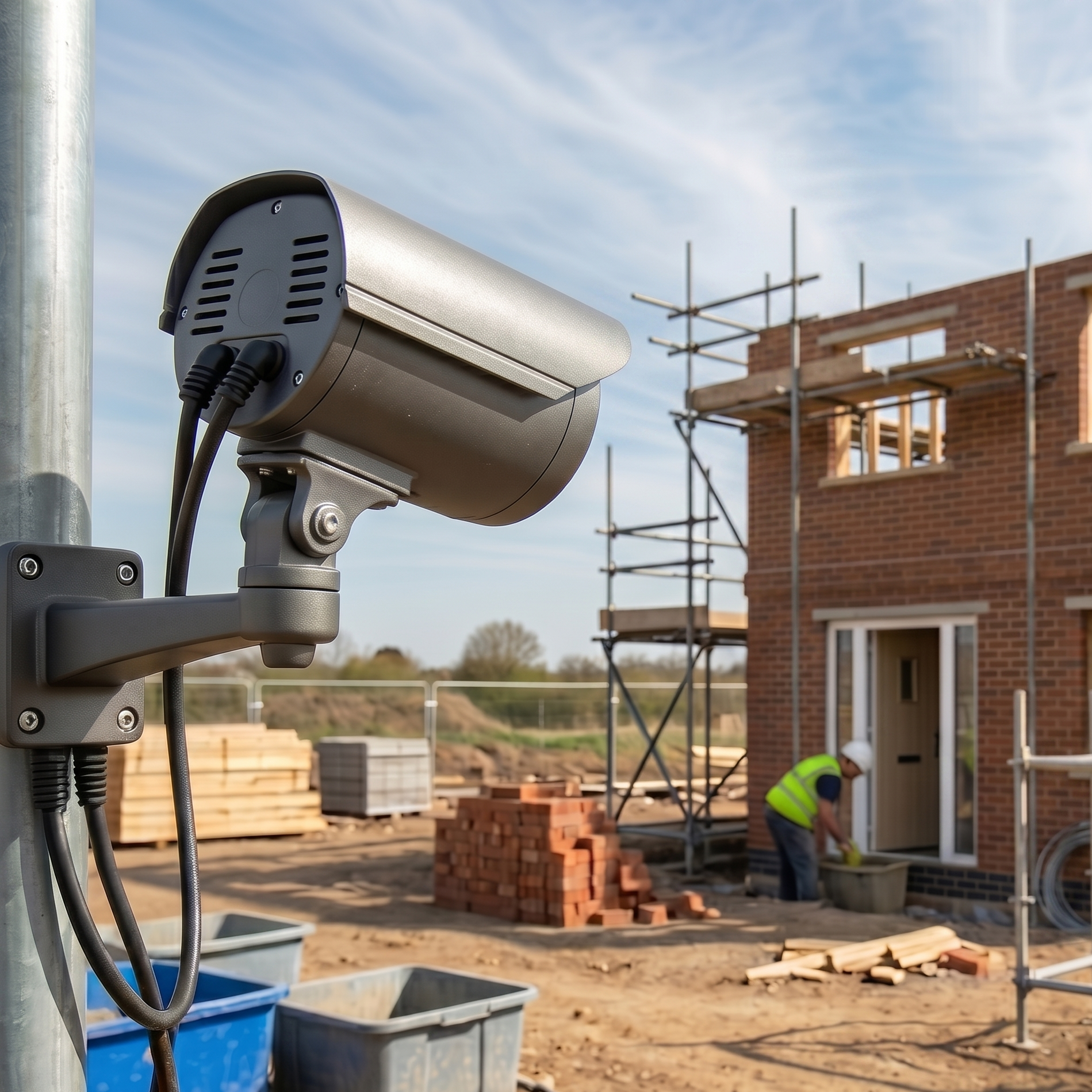 Live CCTV feed from an active GS Builders construction site